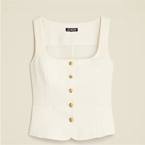 JCrew Scoopneck Vest in Drapey Crepe - Ivory